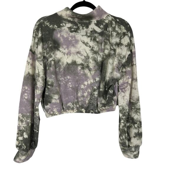 NWT Nordstrom Abound Raglan Tie Dye Half Zip Cropped Sweater Size Large - Picture 5 of 9